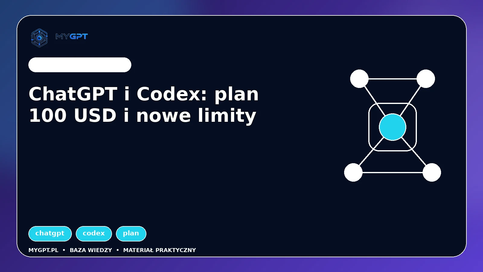 Ilustracja: ChatGPT i Codex: plan 100 USD i nowe limity